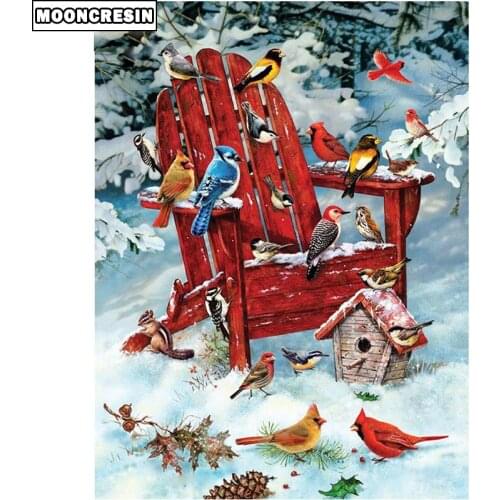 5D Diy Diamond Painting Cross Stitch Snow Mosaic Painting Rhinestone Decor Home Animals Birds Diamond Embroidery Wall Sticker