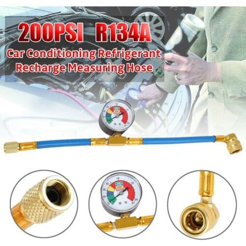 Car R134A Air Conditioning Refrigerant Charging Hose With Pressure Gauge Car Air Conditioning Repair Tool Car Accessories