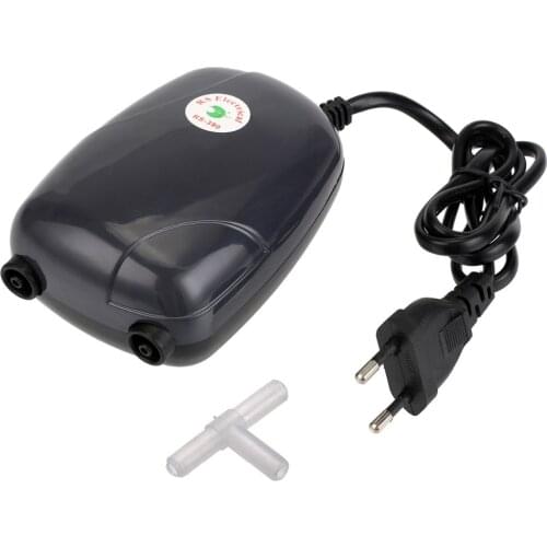 EU Plug Silent 5W 4.5L/min Aquarium Air Pump Fish Tank Mini Aerator Oxygen Pump Double Outlet Air Pump Aquarium Accessories