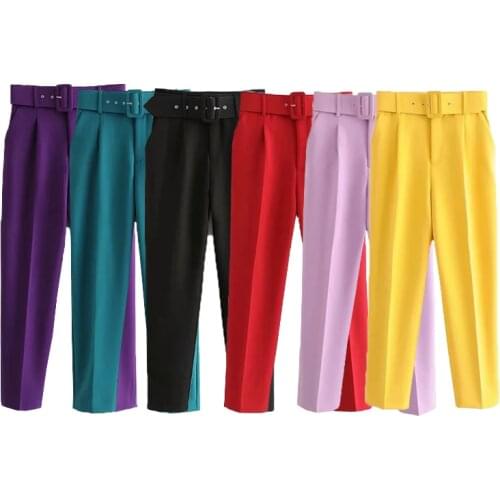 NWOMN Za Pants for Women High waist Pants 2021 Fashion Black Beige Brown Pants office Woman Trousers Womens Streetwear trousers