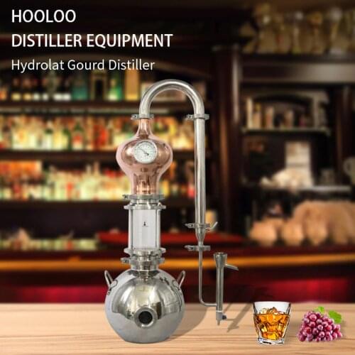 HOOLOO Household Copper Distillation Machine Moonshine Still With Parrot Beak High Quality Gourd Brewing Equipment Distiller
