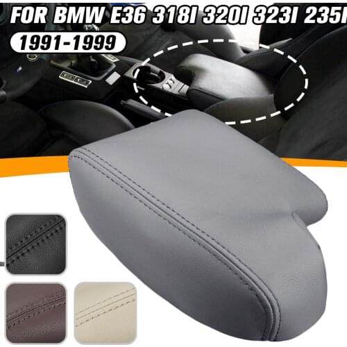 Center Console Leather Armrest Lid Cover Microfiber Leather Seat Box For BMW E36 318i 320i 323i 235i 1990 1992-1999 4 Color