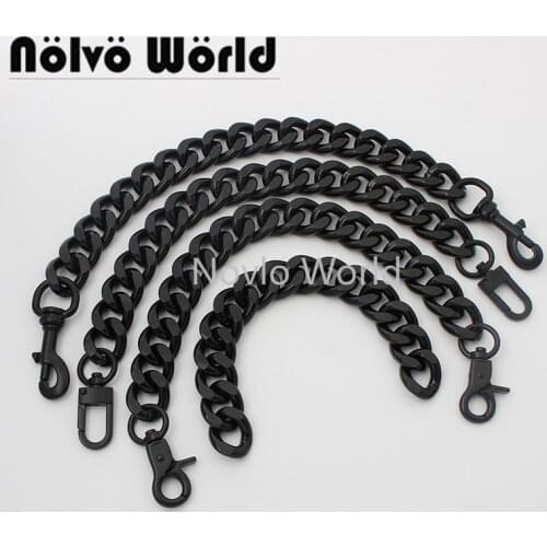 1-5pieces 3 kinds of hooks 60-100-110-120cm dark black color 5.0mm thick aluminuml chains for crossbody purse hardware