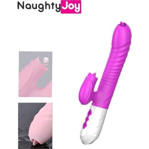 Tongue sucking Licking dildo For Women Telescopic Vibrators sucker Vaginal Clitoris Stimulator Vibrating Female Adult Sex Toys