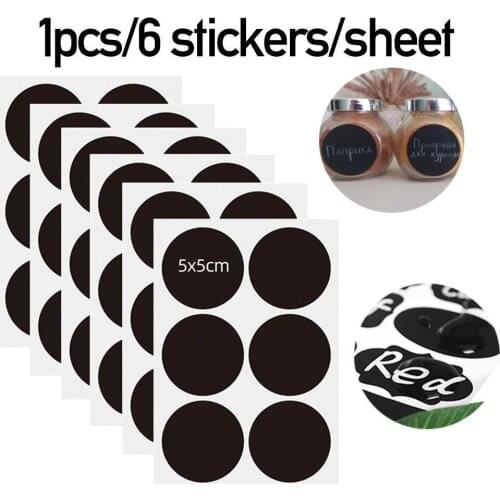 6/12Pcs Spice Label Sticker DIY Birthday Cocktail Party Wedding Chalkboard Waterproof Kitchen Home Jars Bottles Tags Blackboard