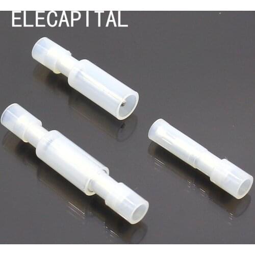 FRFNY+MPFNY 50PCS Bullet Shaped Female Male Insulating Joint Wire Connector Electrical Crimp Terminal for 24-18 AWG White