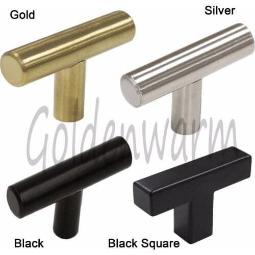 Goldenwarm Single Hole Gold Cabinet Knobs and Pulls Door Cupboards Drawers Bedroom Furniture Handles 50mm/2in Overall Length