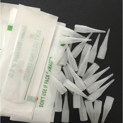 50Pcs 0.35*50mm 1R Needles and 50Pcs 1R Frech/Sunshine Machine Needle Caps For Permanent Makeup Eyebrow Tattoo