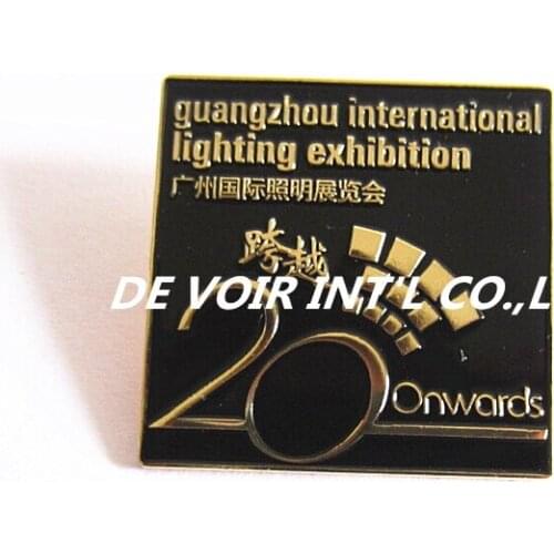Custom square gold plating pin badge according to customer own design