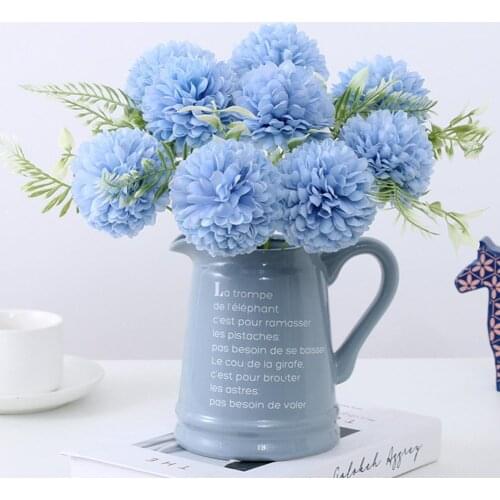 Simulation Flower Artificial Flowers Fake Flowers Eco-friendly Fadeless Plastic False Chrysanthemum Flower Bouquet for Home