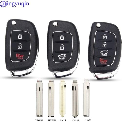 Jingyuqin Replacement 3/4 Buttons Remote Key Fob Car Key Case Cover Styling For Hyundai IX35 i20 3 Buttons Uncut Blade