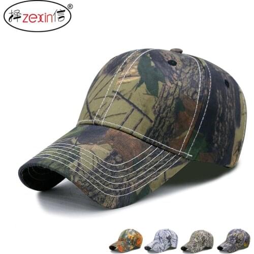 Fishing cap spring and autumn simulation camouflage baseball cap men and women outdoor sun protection sports cap flat hat