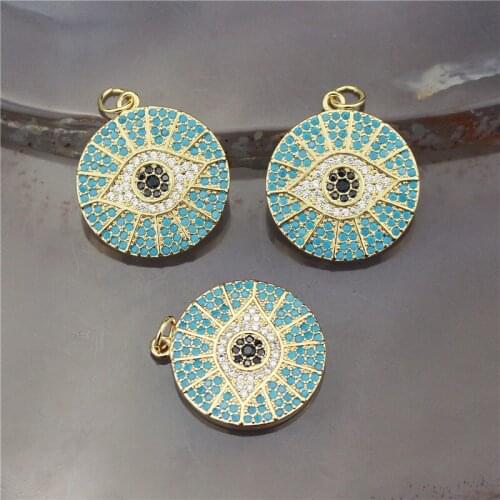 21mm 10pcs/lot High quality cz pendant,colorful eye shape cubic zircon charm jewelry,bracelet/necklace component wholesale