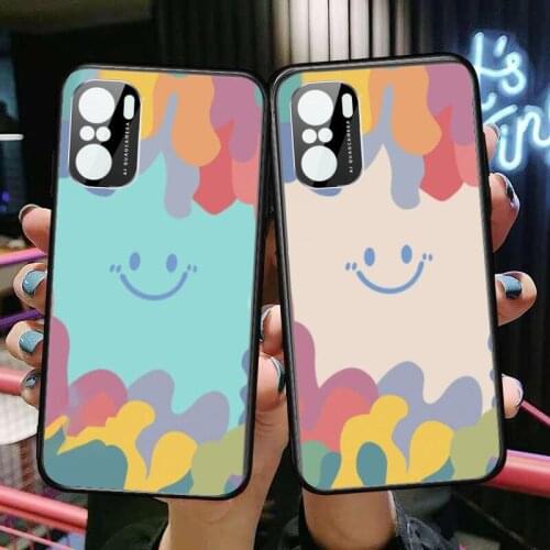 Cute Smile Pattern Soft Shell Phone Case For xiaomi redmi POCO F1 F2 F3 X3 Pro M3 9C 10T Lite NFC Black Cover Silicone Back Pret