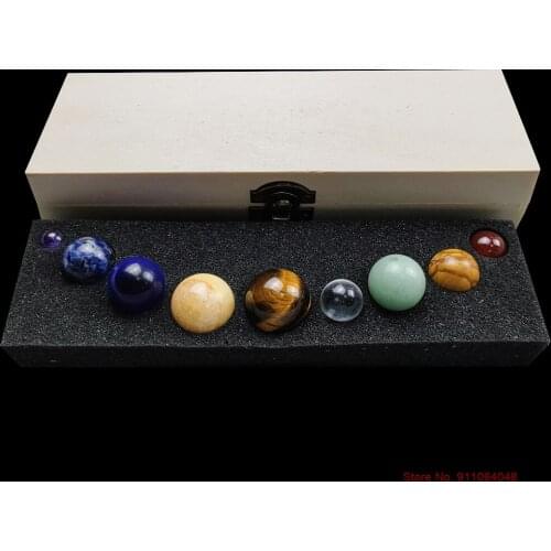 Natural Gems Planetary Ornaments Gift Box Amethyst Raw Crystal Decor Home Jewelry Materials Agate Tiger Eye Opal Healing Stones