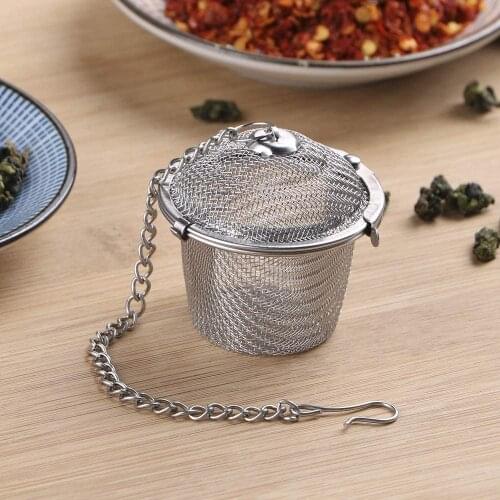 Stainless Steel Tea Mesh Strainer Reusable Stainless Steel Teakettle Locking Tea Filter Ball Multifunction Mesh Herbal Strainer