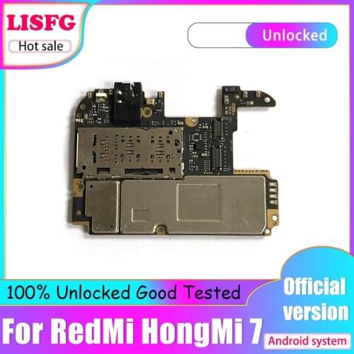 Original unlocked Main Board 32GB 64GB For Xiaomi Redmi 7 Hongmi 7 Motherboard Logic Board With full Chips Circuits Flex Cable
