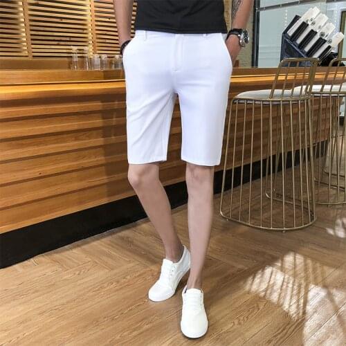 Casual Shorts Mens Summer Clothing Multi-color Fashion Business Slim Knee Length Pants Classic Male Suit Seven Points Pants