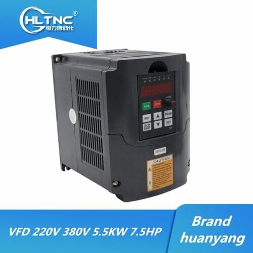 VFD 220V 380V 5.5KW 7.5HP Variable Frequency Drive CNC Motor Inverter Converter for Spindle Motor Speed Control HY-Series