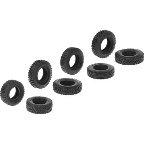 Rubber Wheel Tires for 1/14 Drag Truck RC Car Hobby Model DIY Vehicle Replacement Parts