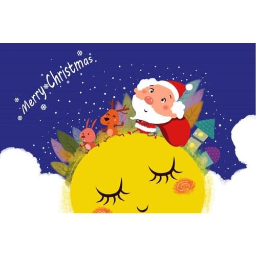 Merry Christmas Backdrop Cartoon Santa Vinyl Photography Background Family New Year Xmas Party Decor Photo Booth Studio Props