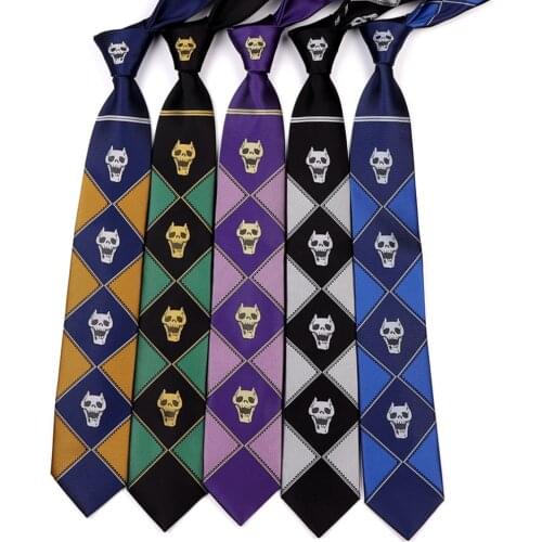 JoJo Bizarre Adventure KILLER QUEEN Kira Yoshikage Skull Neck Tie Cosplay Costumes 7cm Halloween Christmas Gift Pary Porps