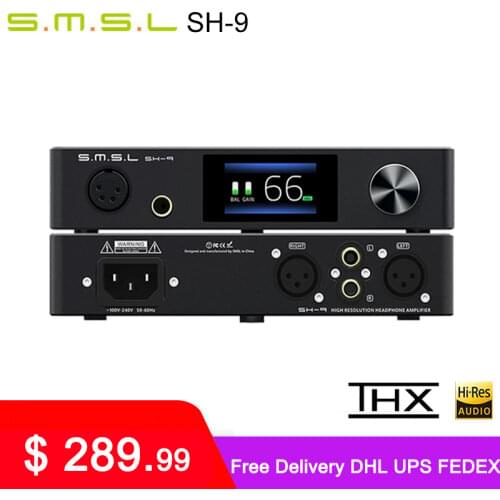 SMSL SH-9 Headphone Amplifier THX AAA Technology RCA/XLR Input 6.35MM Balanced Headphone Amplifier SH9