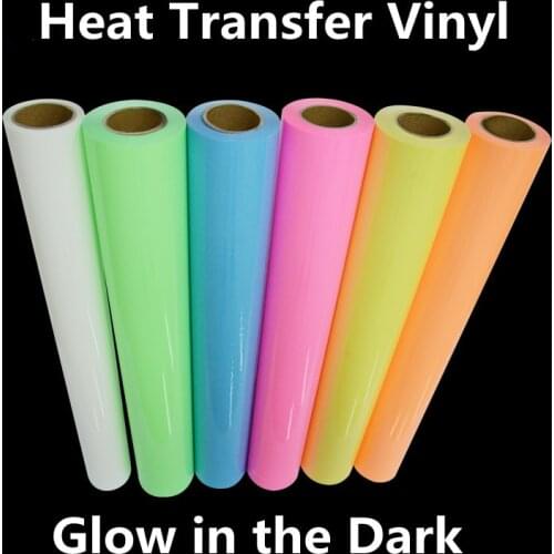 Glow in the Dark HEAT TRANSFER VINYL (HTV) Heat Press T-shirt Printing Multicolor 20" x 12" (50cm x 30cm) Sheet