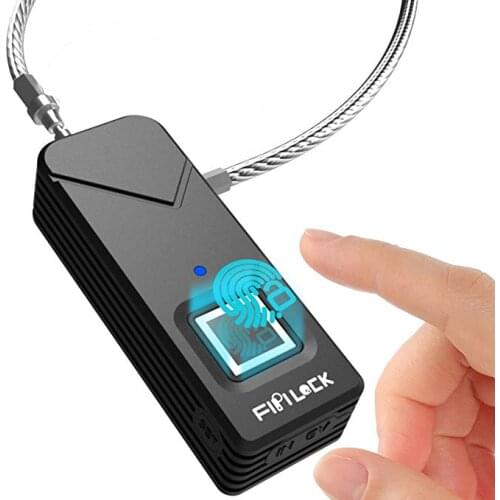 Smart Fingerprint Padlock Biometric Lock Portable Outdoor Padlock Waterproof Keyless Anti Theft Lock for Luggage,Cabinet,Bike