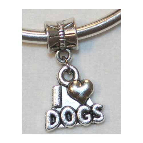 I LOVE DOGS Dog HEART Charm Dangle Pendant Vintage Silver For Jewelry Making Findings Bracelets Handmade Crafts Accessories DIY