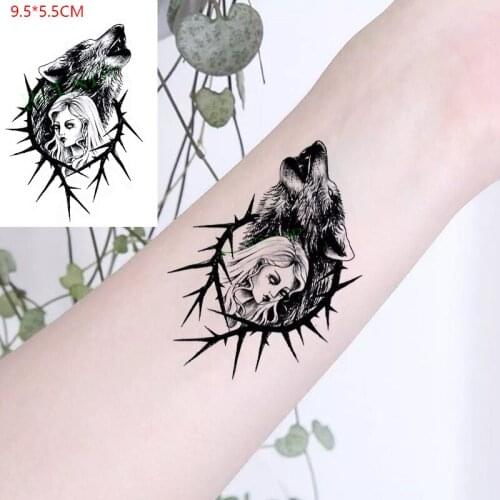 Waterproof Temporary Tattoo Sticker Wolf nice Girl The Body Art Flash Tatoo Fake Tatto for Woman Men