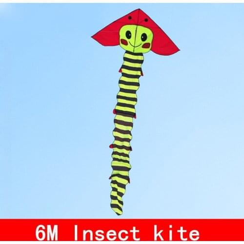 6M Outdoor Sports Family Party Activity Toy Flight Ripstop Nylon Kite For Kids Meters High Quality Insect Long Tail Kite