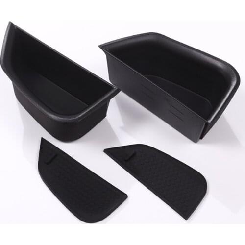 Front Door Storage Box For Alfa Romeo Giulia 2017 Black Tray With no-slip mat Newest Set of 2pcs