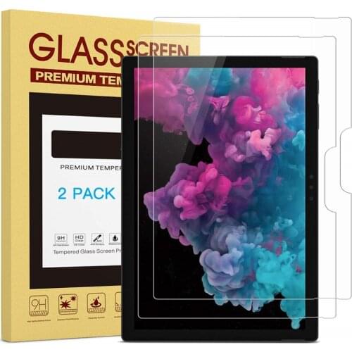 2PCS 9H Hardness HD Tempered Glass Screen Protector for Microsoft Surface Pro 6 / Surface Pro (5th Gen) / Surface Pro 4