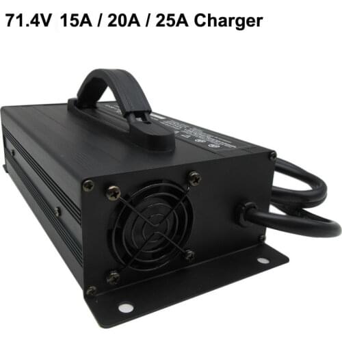 1200W 100-120V / 220V-240V 71.4V 15A Charger 17S 62.9V 15A Li-ion Charger for EBike E-motorcycle Scooter Forlklift