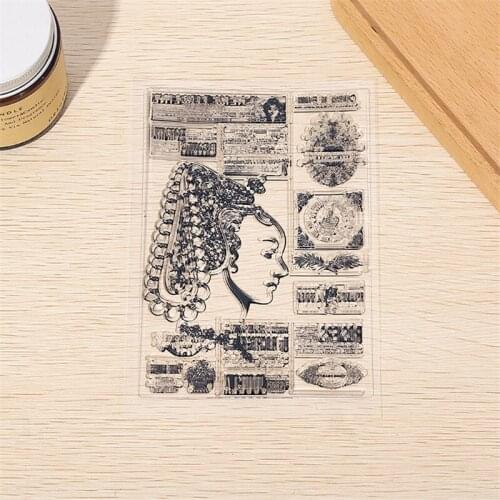 Lady Label Silicone Clear Seal Stamp DIY Scrapbooking Emboss Photo Album Decor M17D