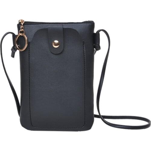 Women PU Leather Shoulder Bag Mini Mobile Phone Bag Card Coin Holder Purse Handbag New