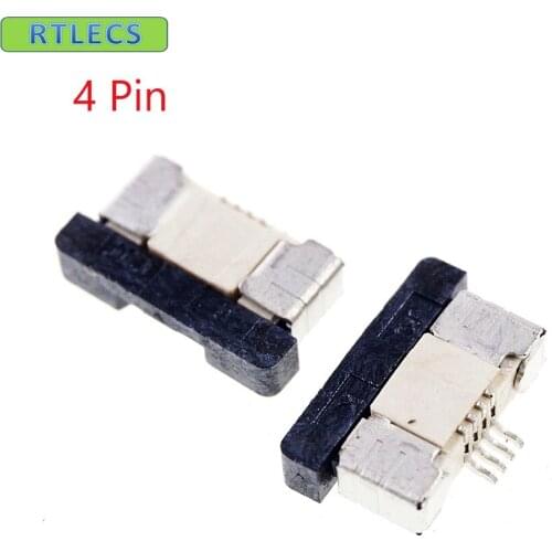 10pcs FPC connector 0.50 mm 0.020" 4 Pin Bottom Contact Right angle SMD ZIF Slide Lock Surface Mount