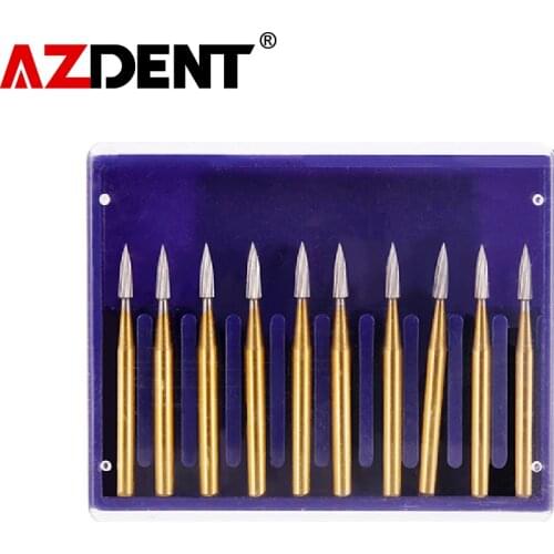 Azdent FG7901 FG7902 Trimming Finishing Drills Dental Burs Tungsten Carbide Dental Clinic Lab Material High Speed Dental Tools