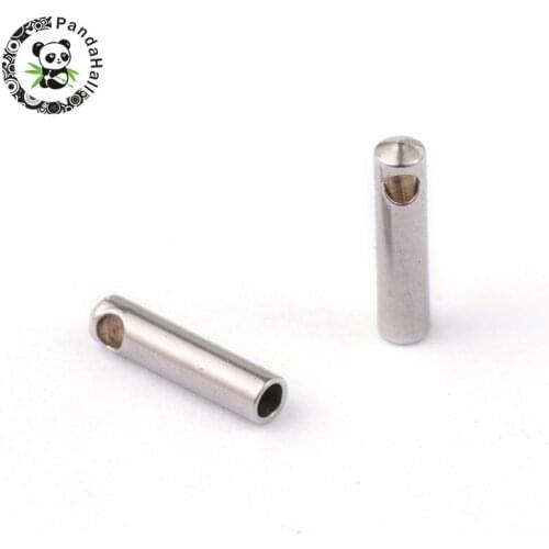 100pcs 304 Stainless Steel Cord Ends Jewelry Findings for DIY Bracelet Necklace 7x1.8mm Hole: 1mm Inner Diameter: 1mm