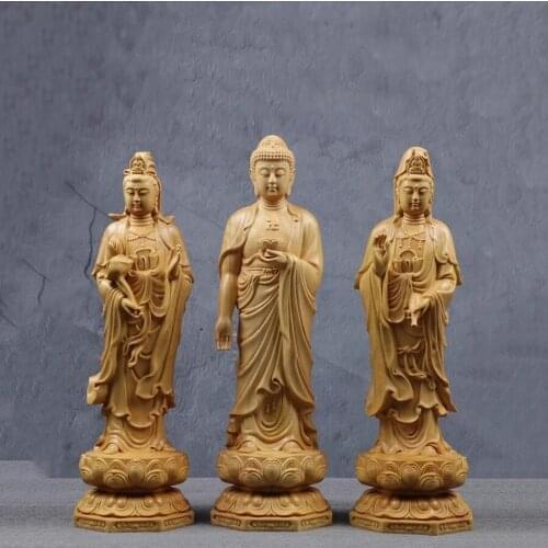 20/25/35CM tres Budas Feng Shui tres occidental Santos manualidades Guanyin Buda Bodhisattva