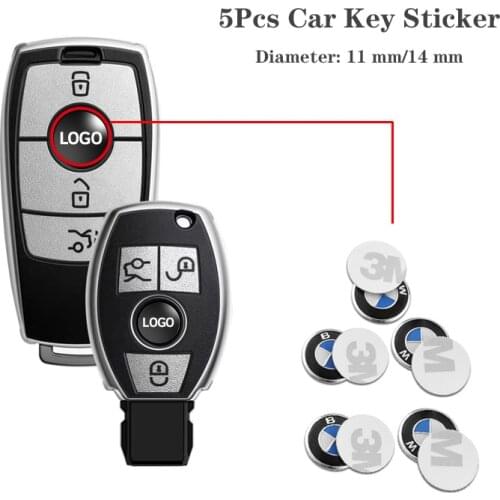 5Pcs 11/14mm Car Styling Key Sticker For BMW E46 E60 E90 E39 E87 E36 E92 E70 E91 M5 M3 M6 G30 F30 F10 F20 X1 X2 X3 X4 X5 F15 F21