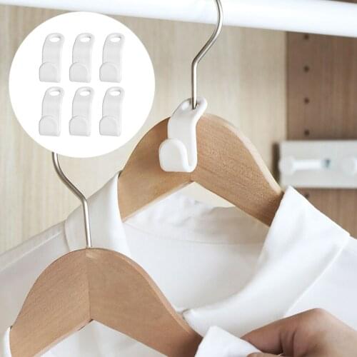 6x Clothes Hanger Connector Connection Hook Grip Extend Clips Organizer