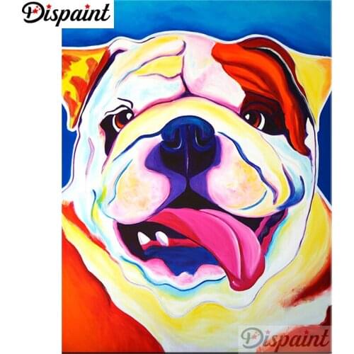 Dispaint Full Square/Round Drill 5D DIY Diamond Painting "Color dog scenery" Embroidery Cross Stitch 5D Home Decor A01021