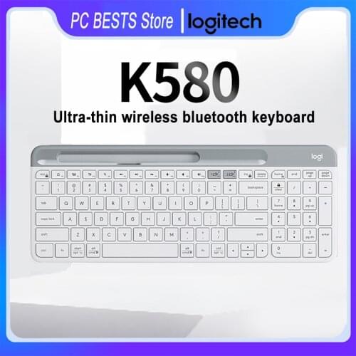 Logitech K580 black white Wireless bluetooth dual mode keyboard Ultra-thin Portable laptop mobile phone tablet ipad keyboard