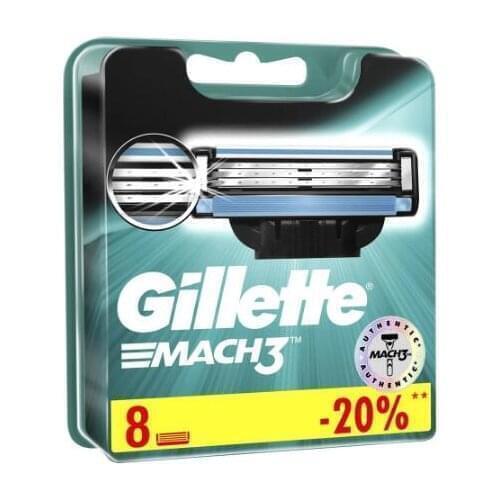 Men 3 Layers Shaving Razor Blades Cassettes 8pcs/pack For Gillette Mach 3 Fit Turbo Sensitive Manual Razor Replaceable Heads