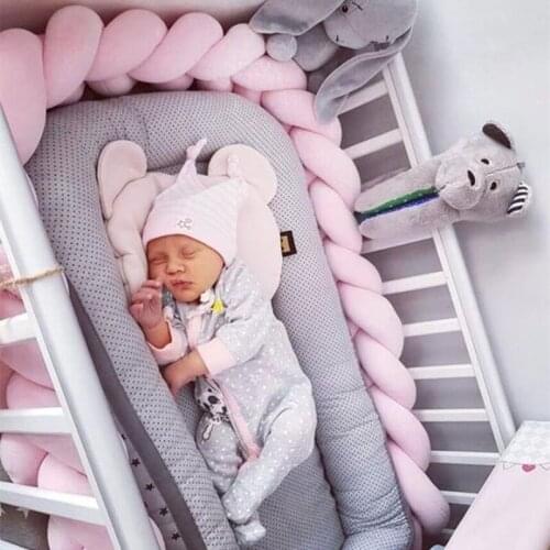 3M Length Nordic Knot Newborn Soft Bumper Baby carriage Safety Protection pad baby cribs Weaving