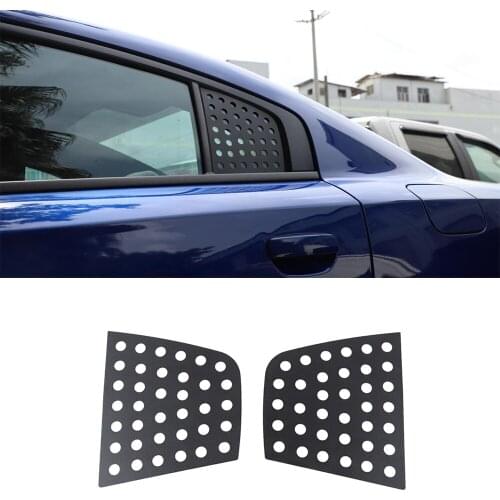 For Dodge Charger 2011-2020 Rear Car Door Triangle Glass Panel Trim Decorative Stickers External Accessory Aluminum Alloy Black