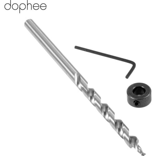 Dophee 9mm Twist Step Drill Bit +Depth Stop Collar for Kreg Pocket Hole Jig Kit Power Tools Hex Wrench Hexagon Round Shank 180