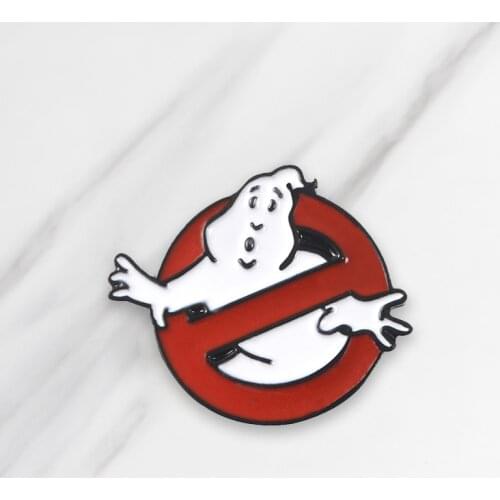 Ghost-buster Enamel Brooches Ban Ghost Pins for clothes bag buckle Button Badge Fun Movie Jewelry Gift for Friends